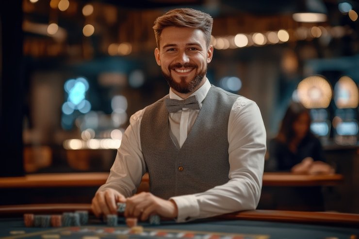 Pengguna Indonesia menikmati Live Casino bmw77 melalui smartphone dengan tampilan meja Baccarat